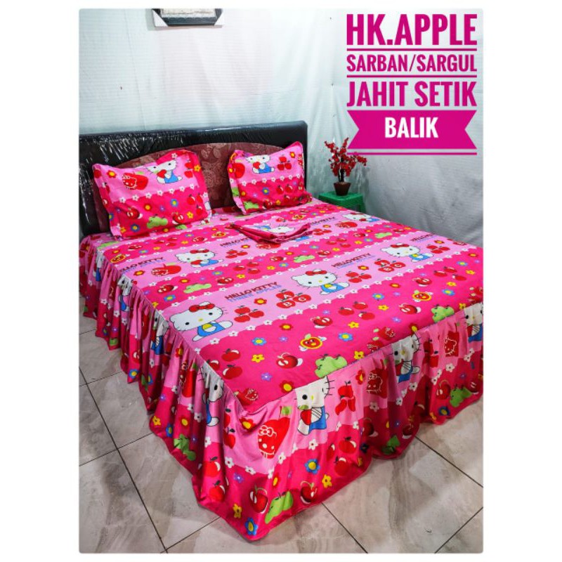 Sprei homemade Rumbai HK strawberry , HK apple , kharisma , gold floral , red shabby