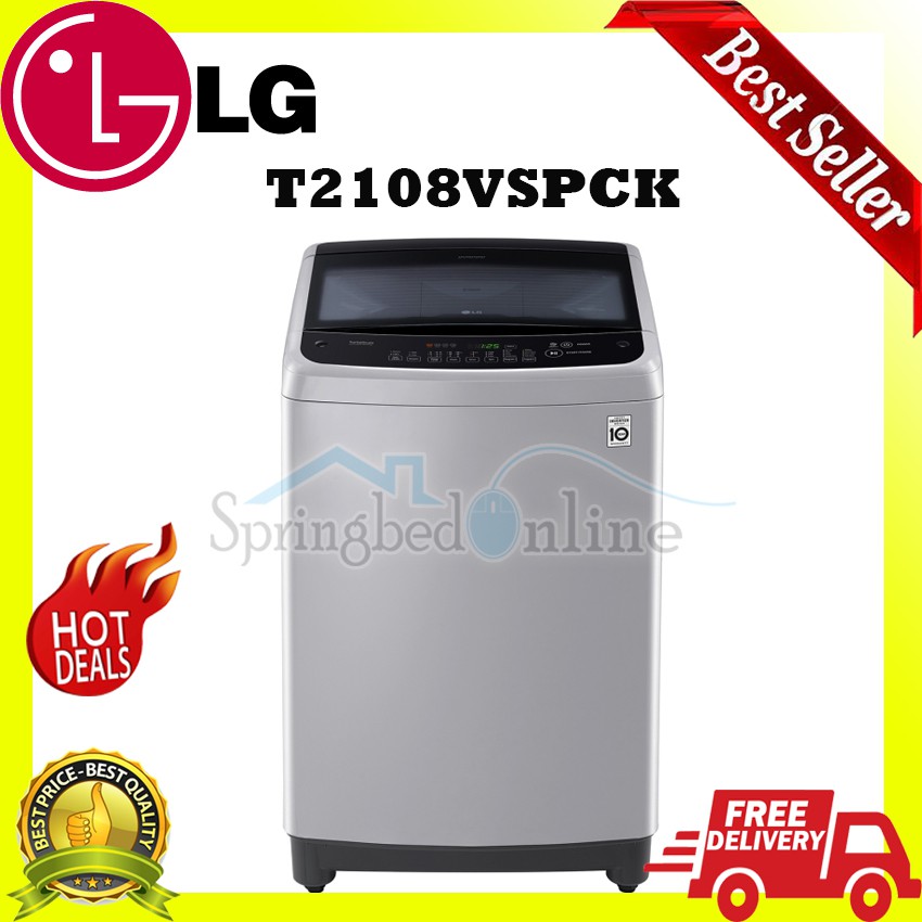 Mesin Cuci LG 8kg Top Loading Smart Inverter - T2108VSPCK