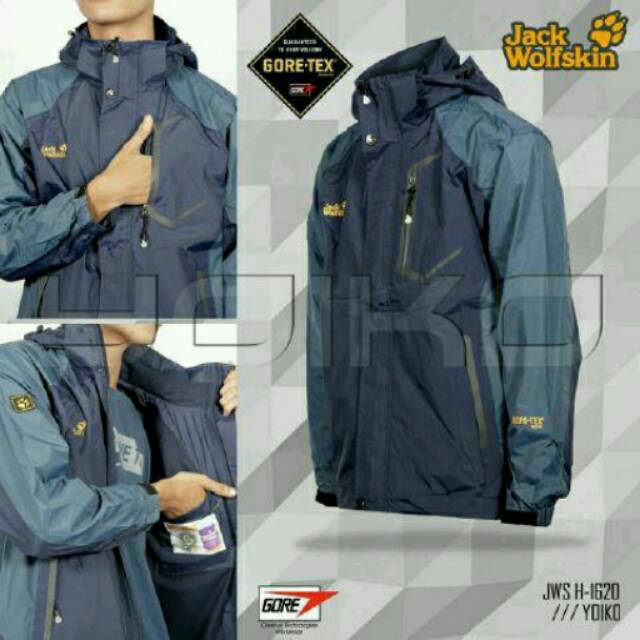 Jaket Original jack wolfskin 1620 goretex biru