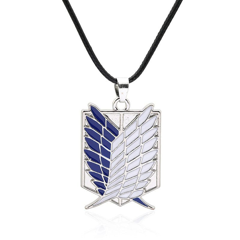 [Bisa COD] Kalung AOT Anime Attack On Titan Bahan Metal Cosplay Warna Silver Hitam