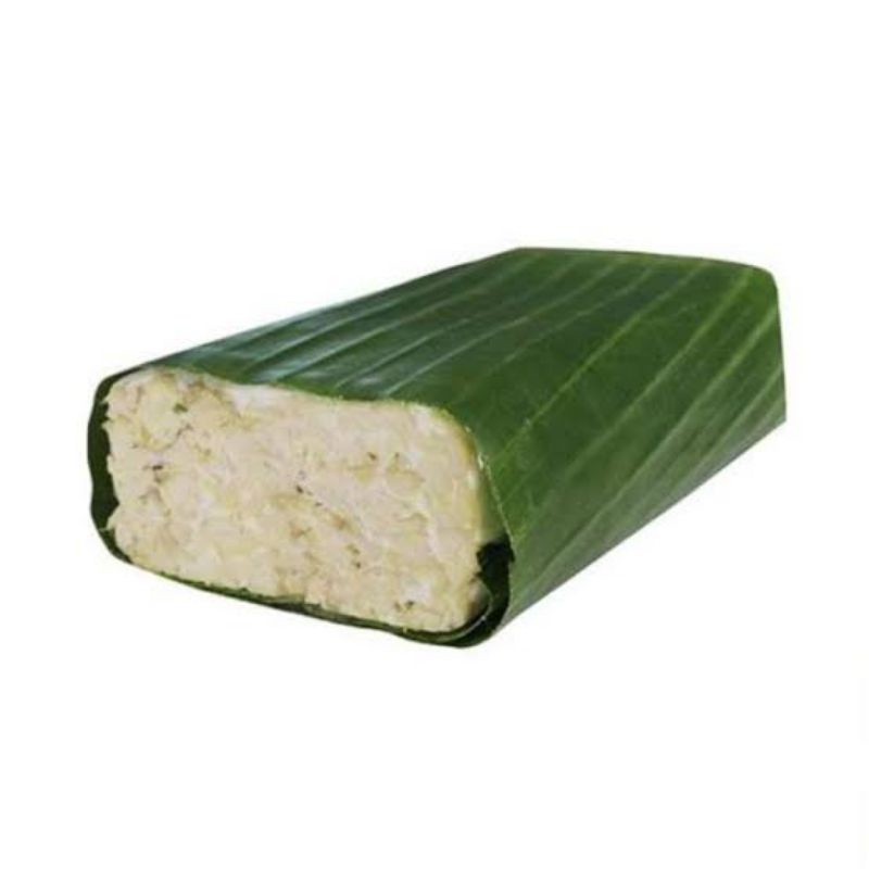 

tempe 1 papan di bungkus daun pisang