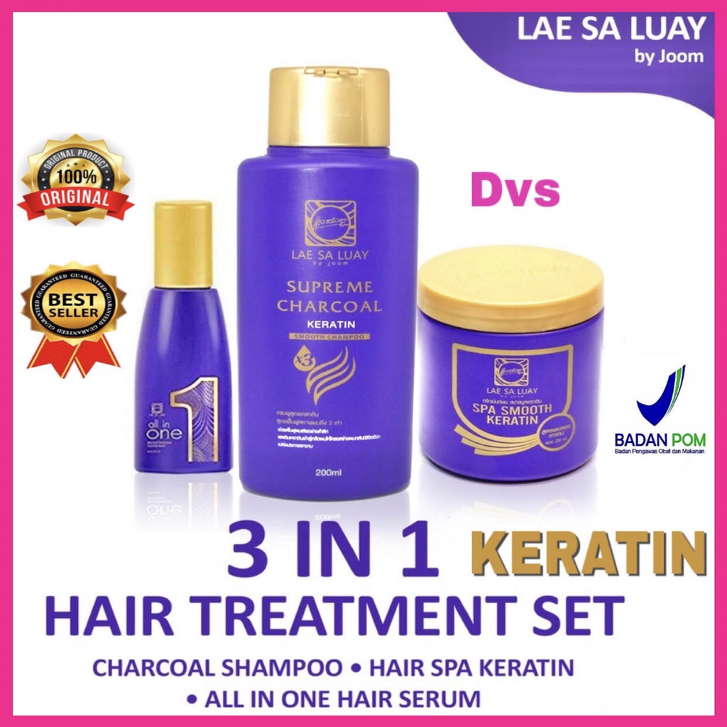 LAE SA LUAY HAIR SPA SMOOTH KERATIN ORIGINAL100% MASKER RAMBUT / SHAMPO