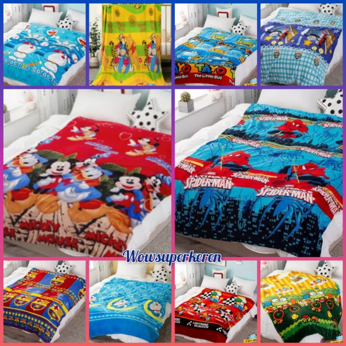 Selimut Anak Laki Laki Karakter Ukuran Besar Selimut Anak Cowok - Cars Stok Terbatas