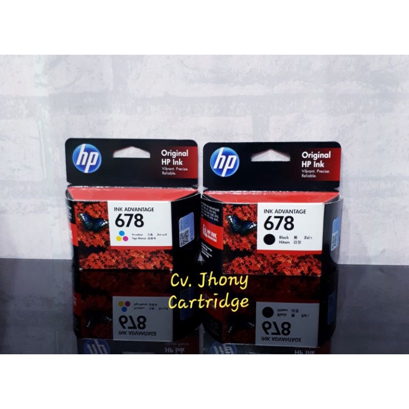 Tinta Cartridge HP 678 Black Hitam Warna tri colour