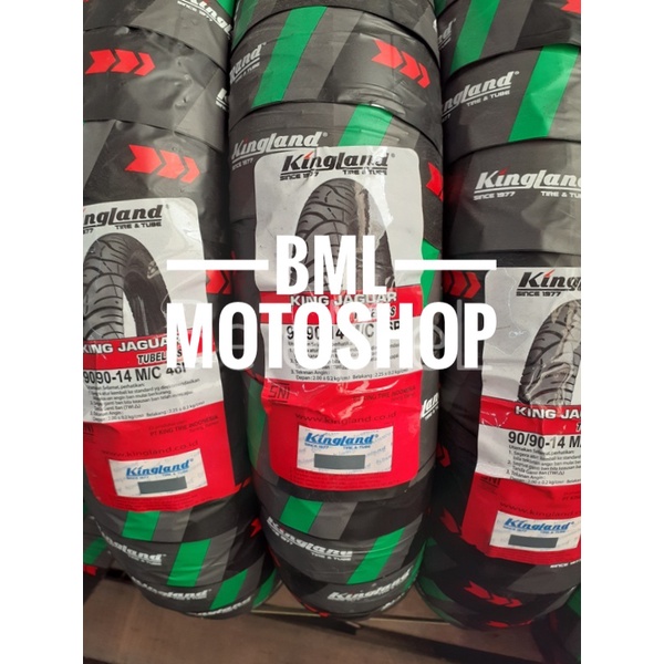 Ban Matic Kingland Tubeless 90/90-14 Jaguar Free Pentil Ban Luar Motor Ring 14 Tubeless