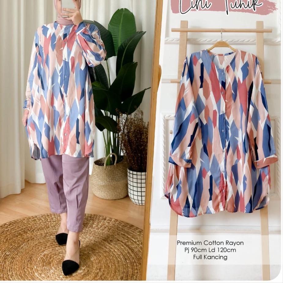 【flashϟsale】 LIHI TUNIK - ATASAN TUNIK KATUN BUSUI MOTIF RAYON PREMIUM