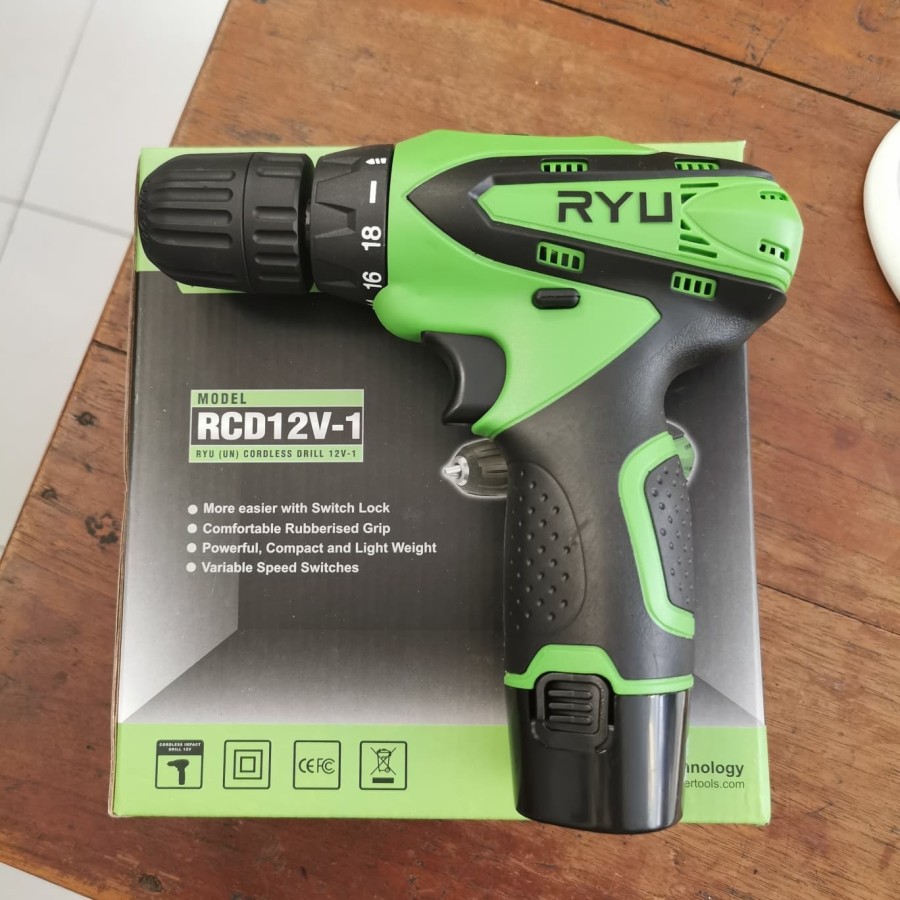 Mesin Bor Obeng Baterai RYU RCD 12V CORDLESS Drill 12 Volt  RCD12V-1