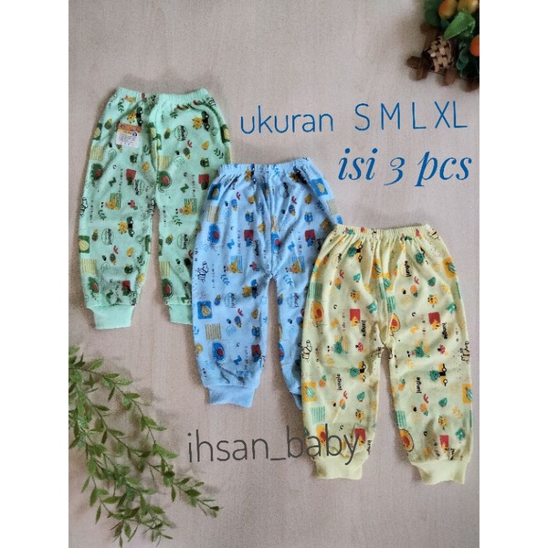 celana panjang bayi full frint ukuran S-XL(3pcs)