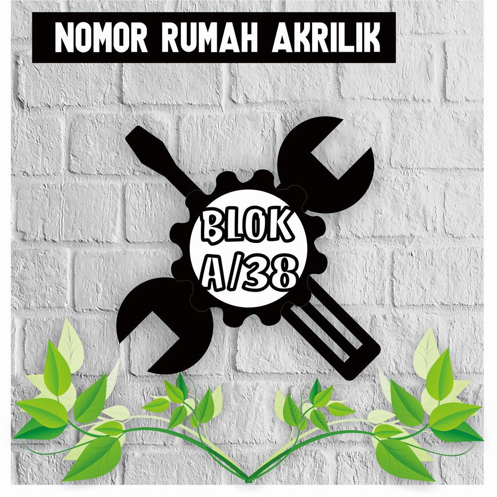 

PAPAN NOMOR ALAMAT RUMAH AKRILIK | NOMOR RUMAH ACRYLIC UKURAN 17x17cm AKRILIK SOLID HN42