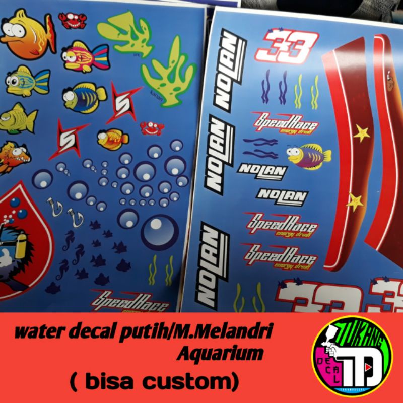 water decal putih Nollan aquarium
