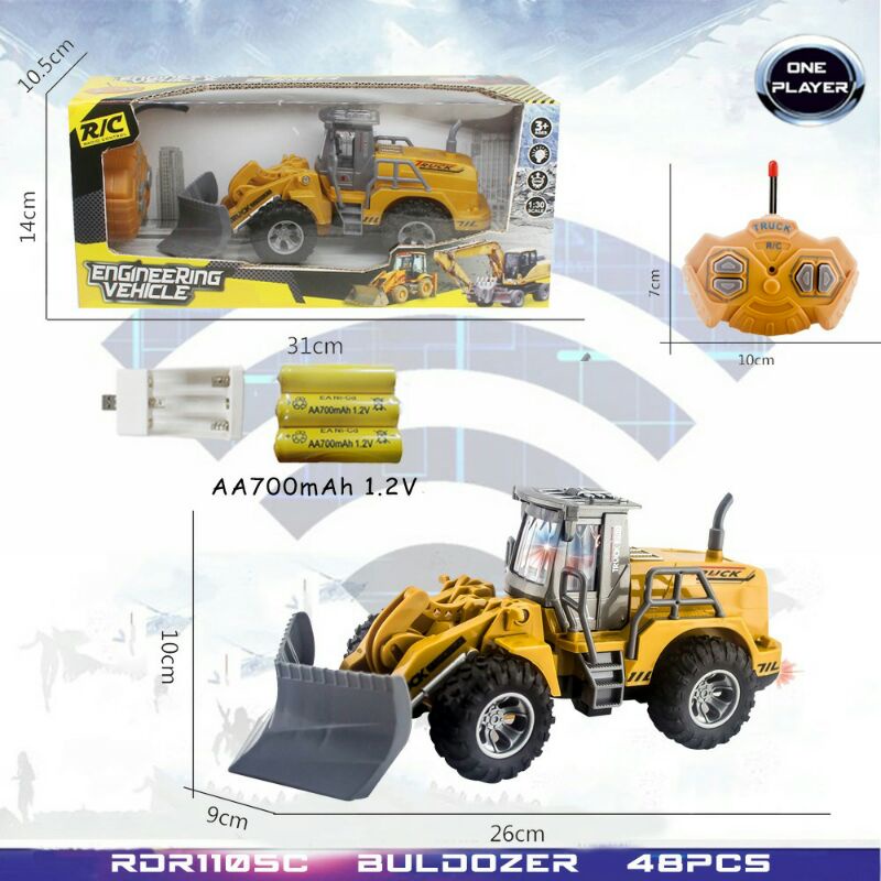 RDR1105 RC Excavator Beko Traktor Truk Mobilan Mainan Anak Mobil Remote Remot Kontrol RADAR