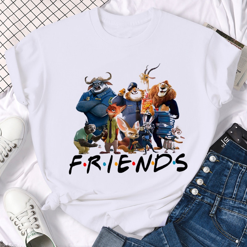 Kaos Disney Anime Zootopia Friends Graphic TShirt