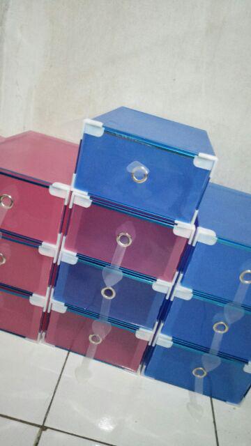 Tgb [ Isi 5 ] Mini Drawer/kotak Sepatu / Shoebox Warna Model Laci List Besi 1 Set Isi 5 Pcs