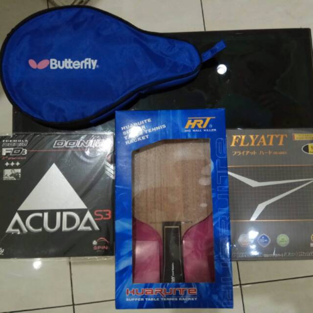HRT Sampras Carbon + FH Acuda S3 merah + BH Flyatt Hard hitam + cover bet