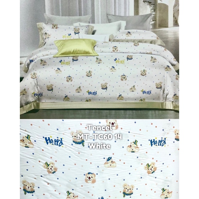 moon kain sprei meteran serat organik sutra lyocell fiber motif anak baby hamster putih white happy 