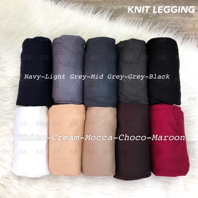 Legging Polos Rajut Knit Import Lembut Nyaman Melar Jumbo Panjang