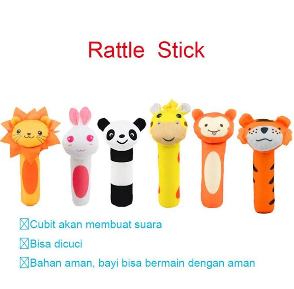 T24 - Boneka Rattle Stick Anak Bayi  / Mainan Genggam Anak Bayi bentuk Animal