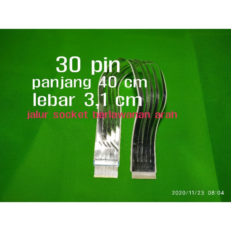 Kabel data flexible fleksibel LVDS 30 jalur pin panjang 40cm AWM 20861 original