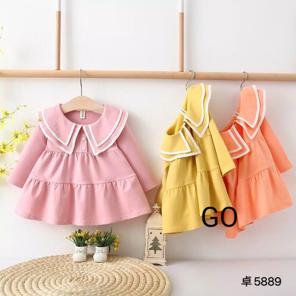 gos DRESS TAKASHI COLLAR 5889 EBV Baju Dress Anak Perempuan Import