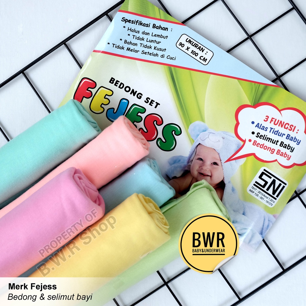 [ 6pc ] Bedong &amp; Selimut Bayi FEJESS WARNA MUDA / 90x100 Bedong Bayi Baru lahir | Bwr