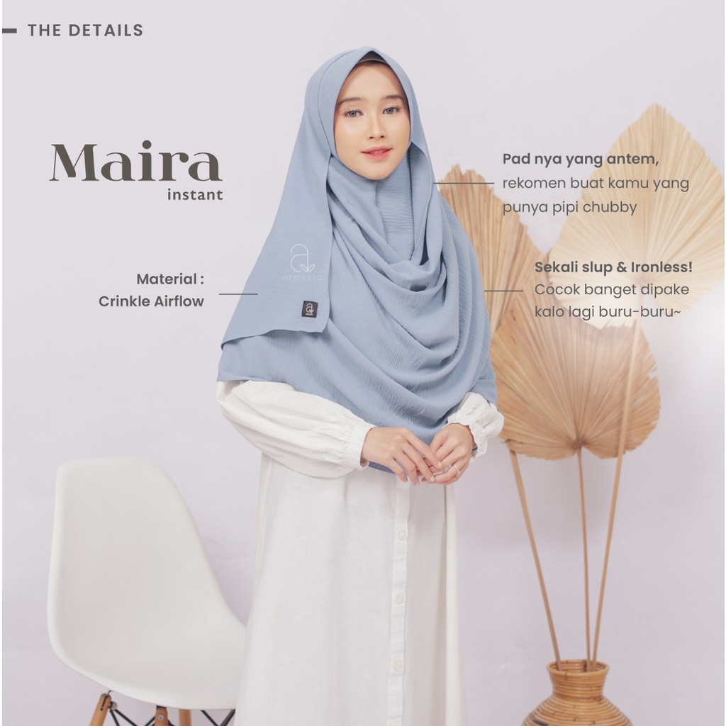 AZMEELA MAIRA MAIDA PASHMINA INSTANT BAHAN CRINCLE