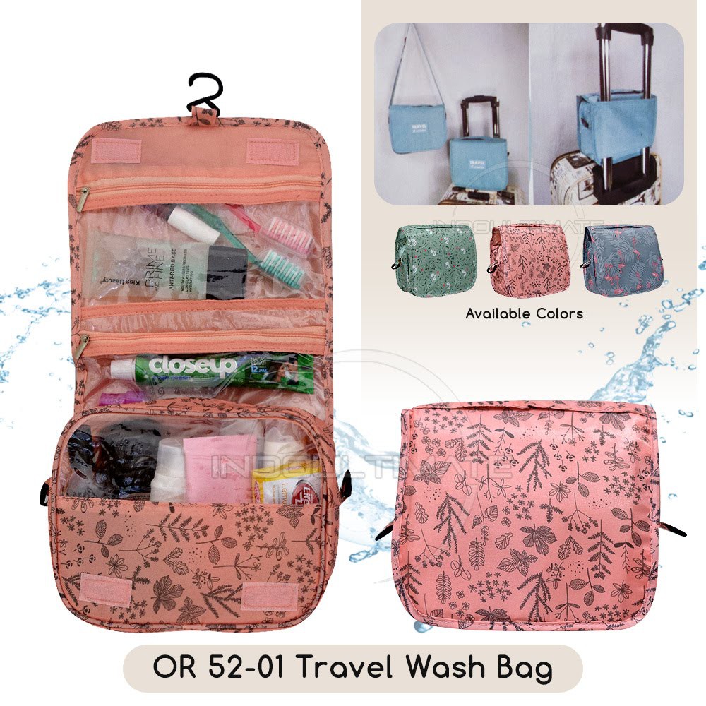 Travel Organizer Pouch Alat Mandi Pouch Make Up Tas Kosmetik Peralatan Mandi Motif IM OR 52-01