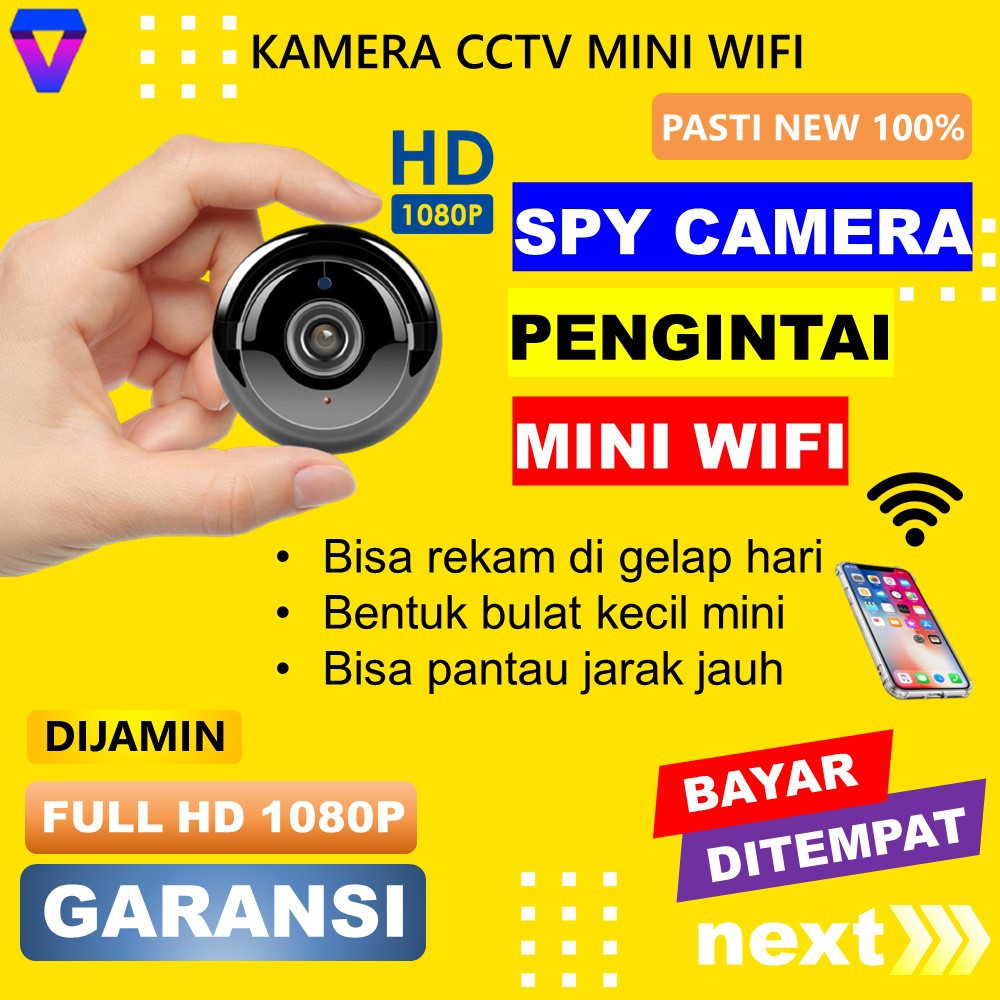 KAMERA PENGINTAI KECIL CCTV MINI WIFI TERSEMBUNYI V380 SPY CAM IP HIDDEN CAMERA OUTDOOR TERHUBUNG HP WIRELESS MICRO SD MATA2 PENGINTIP ALAT KEAMANAN SECURITY JS138