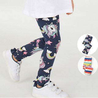  Celana  Panjang Legging  Tipis  Motif Garis garis Unicorn 