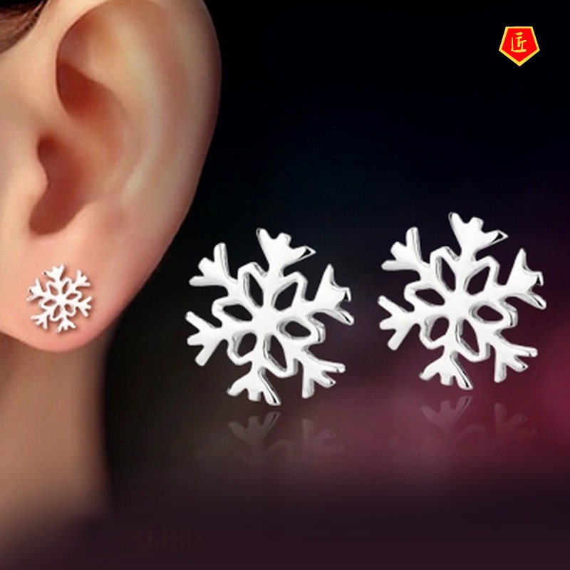 [Ready Stock]Classic Silver Snowflake Earrings