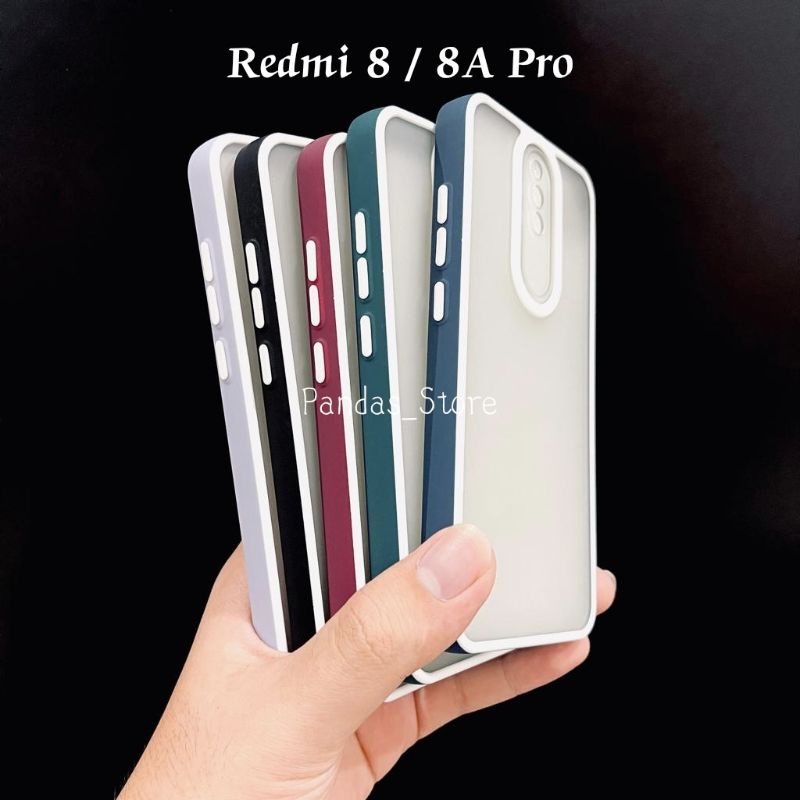 Pro Hybird Redmi 8, 8A Pro Softcase Halus dan Elegan / Pinggiran Garis Putih Keren (Pandas)