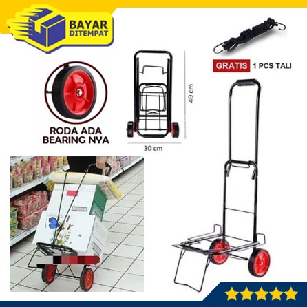 Trolley Troli BESI LIPAT Troley Roda Barang Galon Tabung Gas Trolly Troly