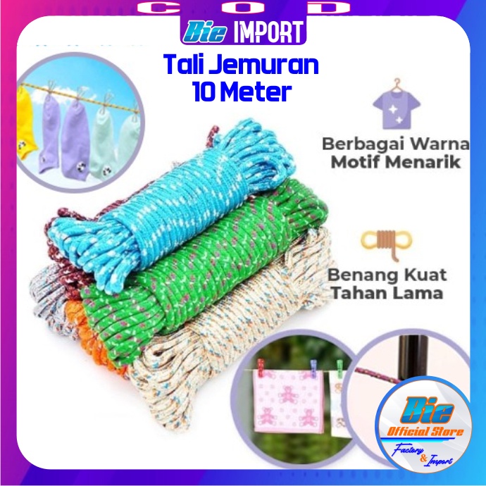 Tali Jemuran 10 Meter Kuat &amp; Tebal Impor Best Seller