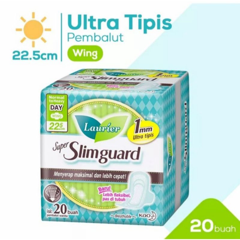 Laurier slimguard 20 softex ultra tipis wing 22.5 cm pembalut wanita