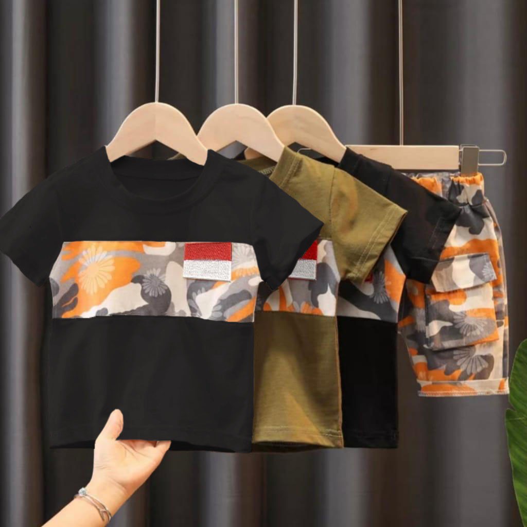 SETELAN BAJU ANAK LAKI-LAKI 1-5 TAHUN SETELAN INDONESIA FASHION LENGAN PENDEK SETELAN BAJU ANAK