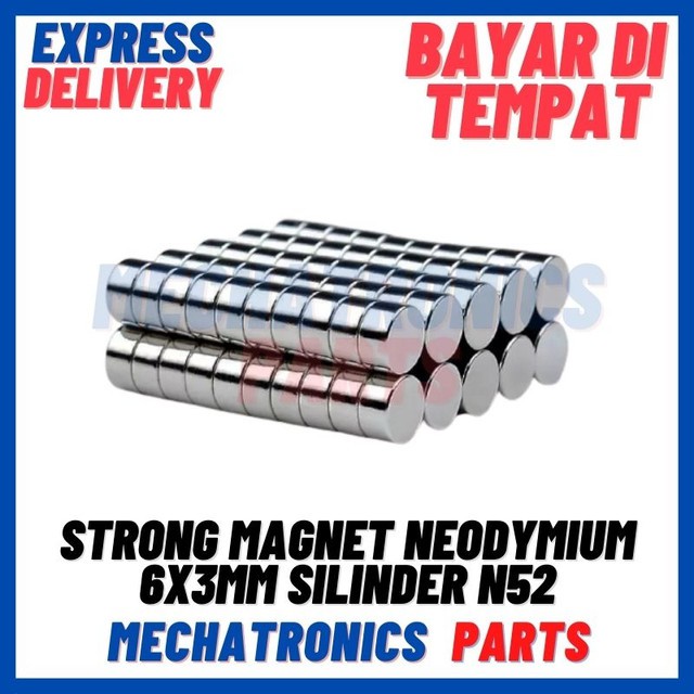 STRONG MAGNET NEODYMIUM 6x3mm SILINDER DIAMETER 6 TEBAL 3 mm N52