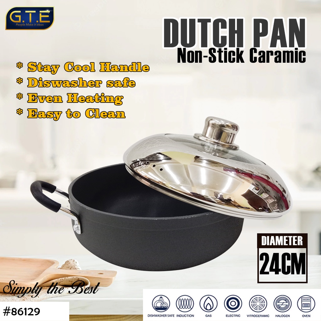 DUCTCH PAN NON STICK CARAMIC 24CM / PANCI NON STICK CARAMIC DIAMETER 24CM