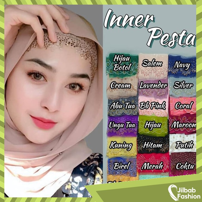 Hijab Ciput Payet Inner Pesta HIjab Pesta HIjab Instan Fashion Wanita