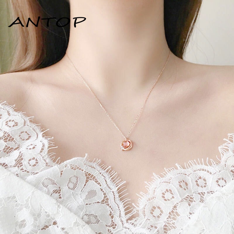 Korean Style Silver Star Key Planet Pendant Necklace For Women ANTOP