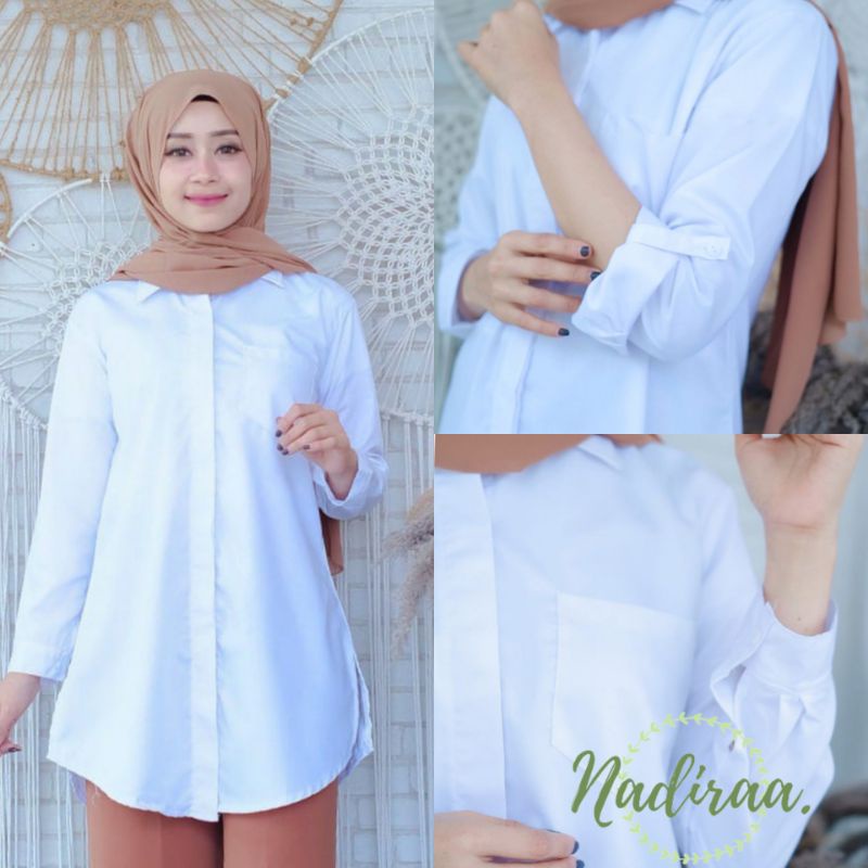 Kemeja Kerja Polos Wanita / Kemeja Basic Wanita Katun Toyobo / Kemeja Toyobo Polos Wanita