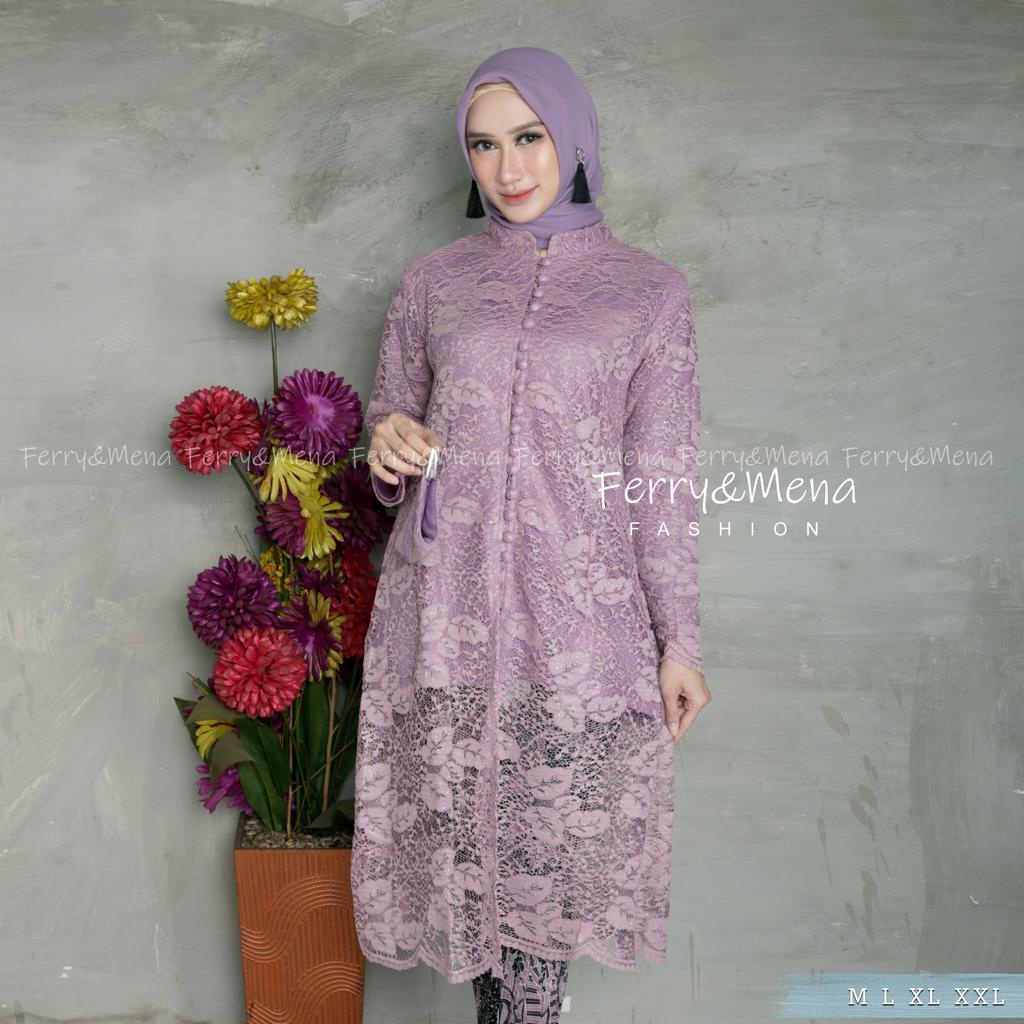 Kebaya tunik brokat busui lamaran wisuda dan pernikahan