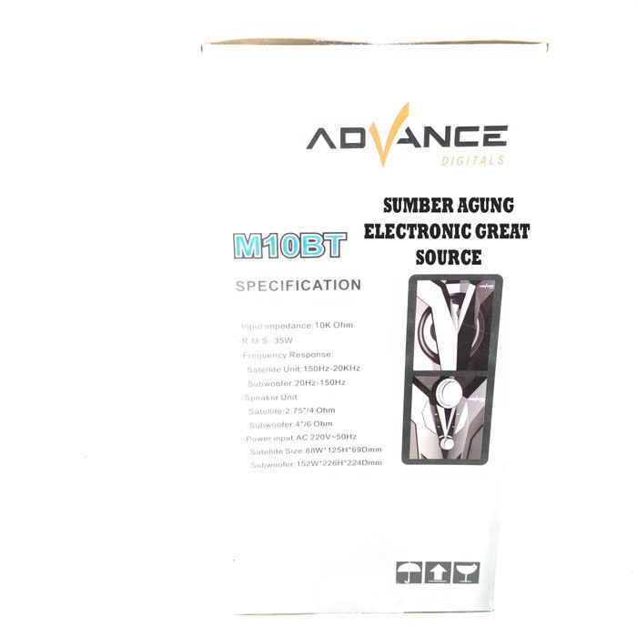 M10BT Advance Speaker Aktif Isi 3 Bluetooth Pemutar Musik USB FM Memor