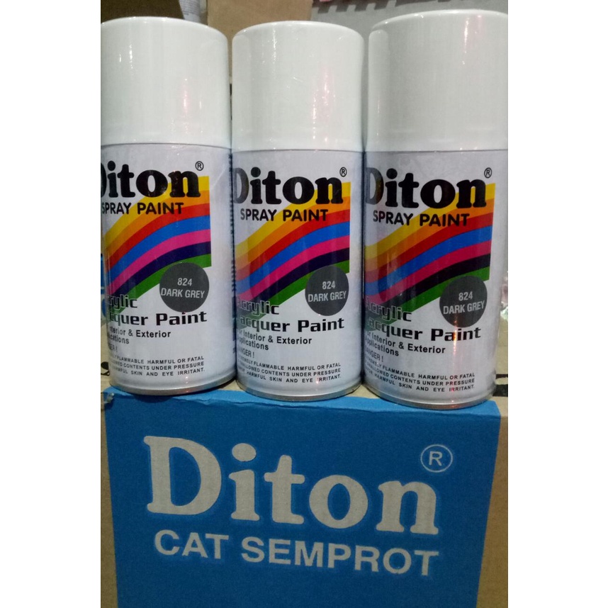 cat semprot Pilok pilox diton dark grey 824 300CC abu gelap diton 300cc