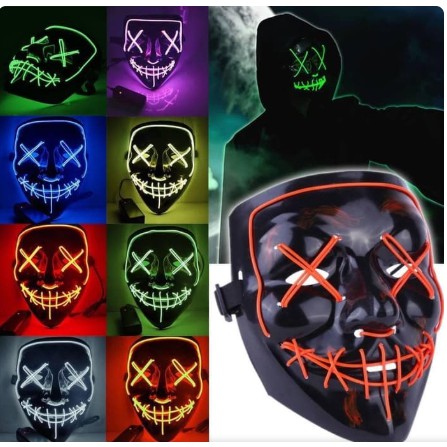 Topeng Led The Purge Led Mask  Topeng Halloween