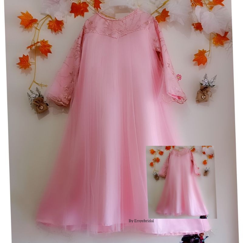 gaun tile pink couple keluarga