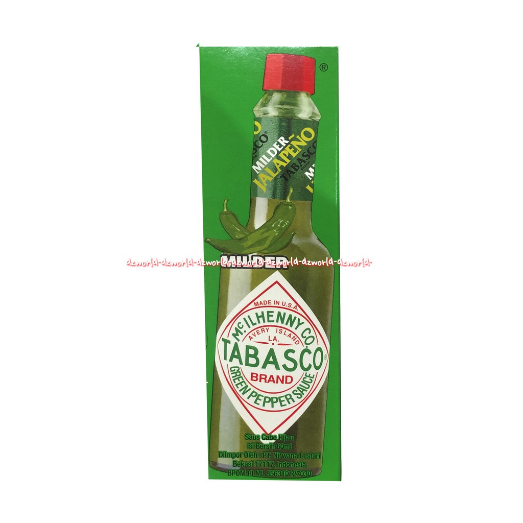 Tabasco Milder 60ml Green Pepper Sauce Jalapeno Saus Cabe Merah Import Tabasko Saos Cabe Made In USA