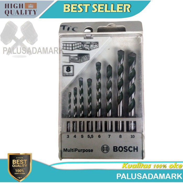 mata bor BOSCH multi mata bor besi kayu beton satu set isi 8