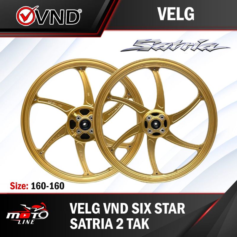 Velg VND Satria 2 Tak 160/160 Ring 17 Black/Silver/Gold