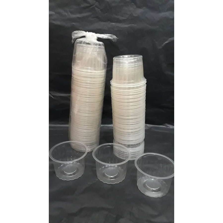 GELAS PLASTIK CUP JELLY/ICE CREAM 90ML BENING @50pcs