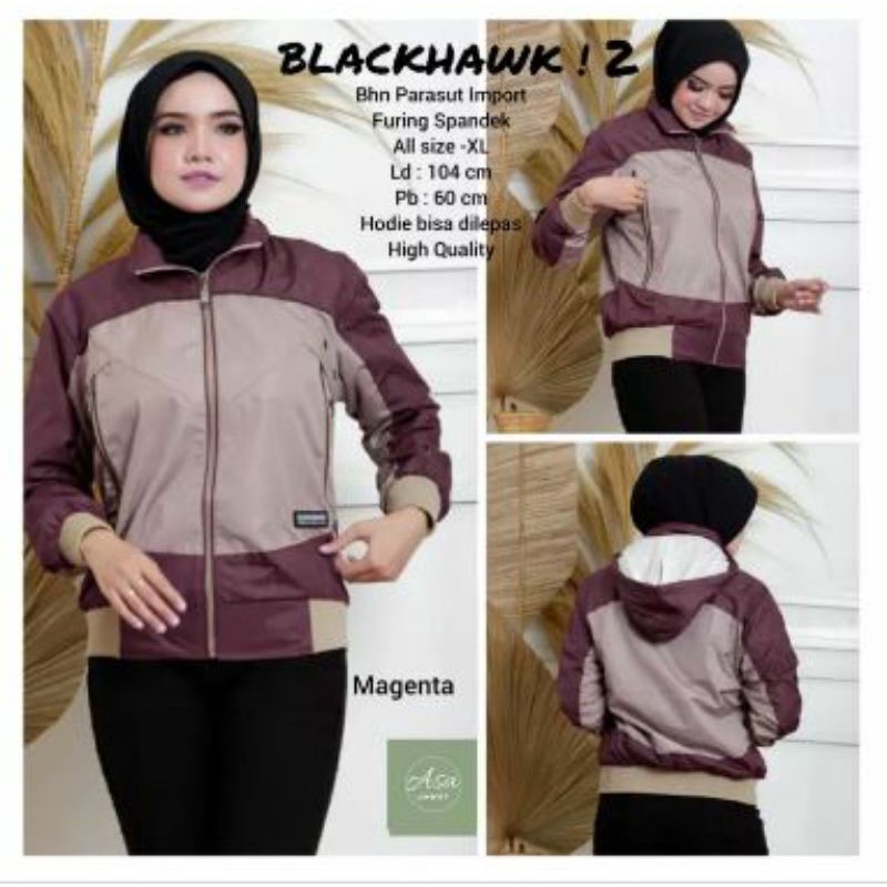 PROMO COD Jaket parasut woman Blkhwk, jaket parasit cewek import, jaket hangout keren murah