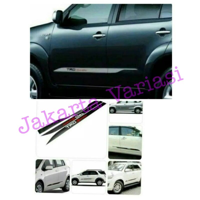 Stiker Samping TRD Sportivo Fortuner/Innova/Rush/Avanza/Yaris (Putih, Hitam, Silver)